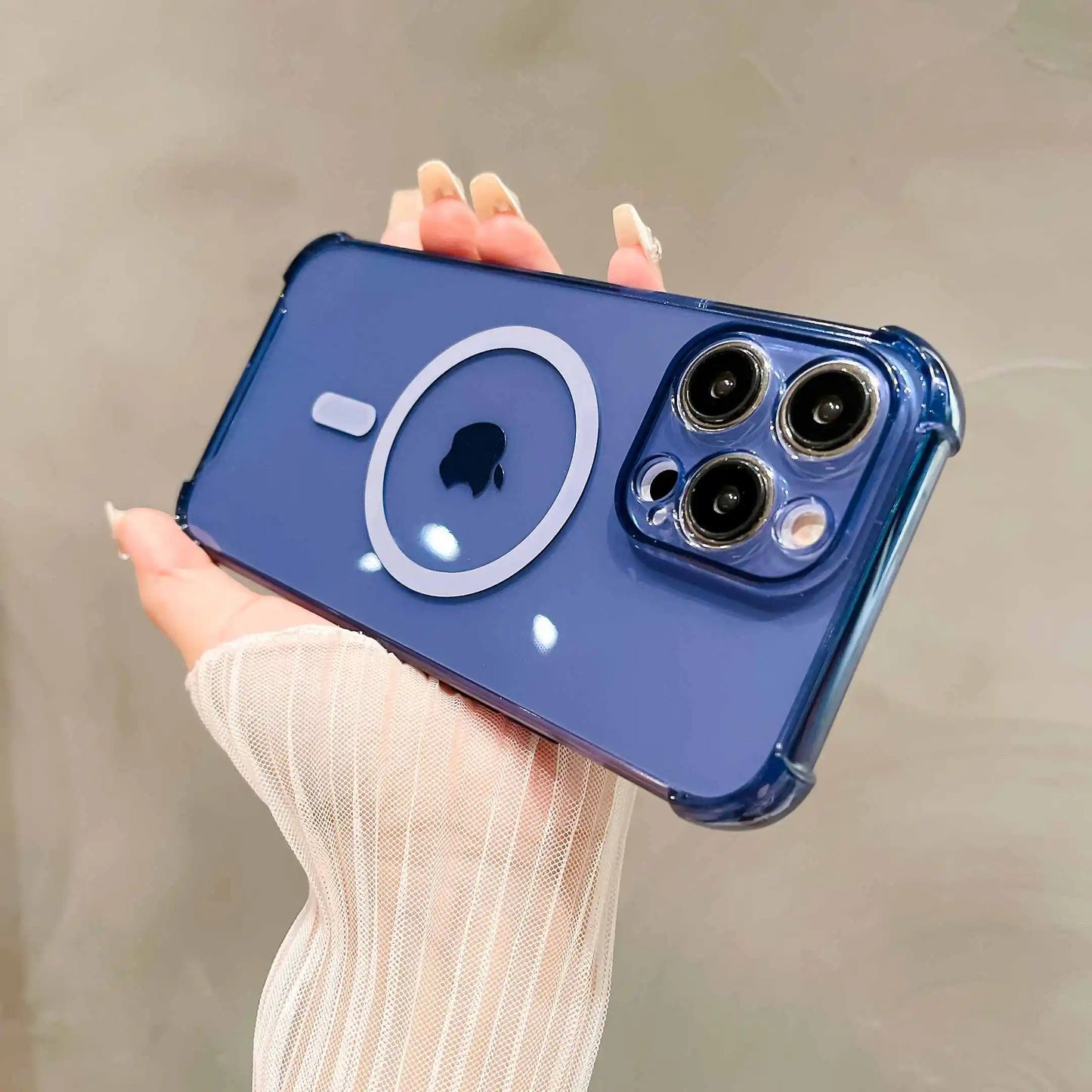 Luxury Wireless Charging Phone Case, MagSafe and Shockproof Phone Case For iPhone, Transparent and Magnetic Bumper Cover