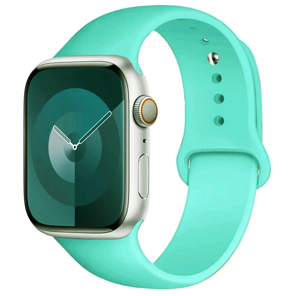 High Quality Silicone Strap For Apple Watch, 44mm 45mm 40mm 41mm 42-38mm 45 mm and series 8 7 6 5 4 3 SE 9 Ultra 2 49mm
