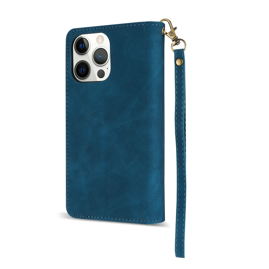 Premium Leather Case for iPhone, Wallet Multi-card Stand, Magnetic Flip Leather Case, 360 Protection