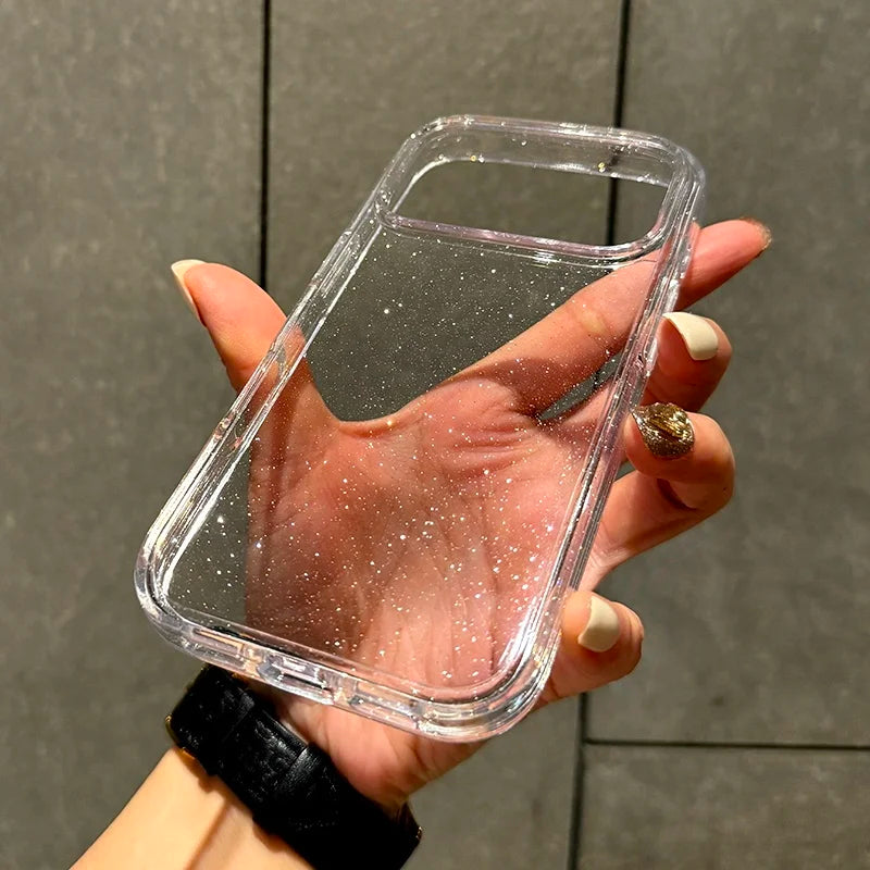 Luxury Glitter Transparent Phone Case For iPhone, Shockproof Resistant Case, Soft and Slim Cover