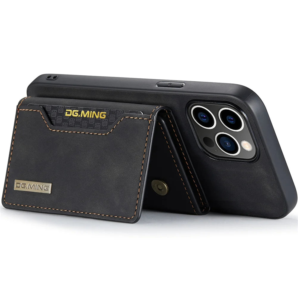 Premium Leather iPhone Case with Card Holder on the Back, Shockproof Resistant Phone Case