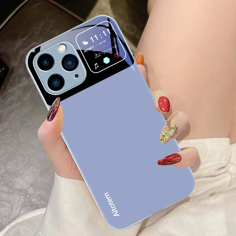 High Quality Black Tempered Glass Phone Case For iPhone, All Around Protection Phone Case, Unique Design