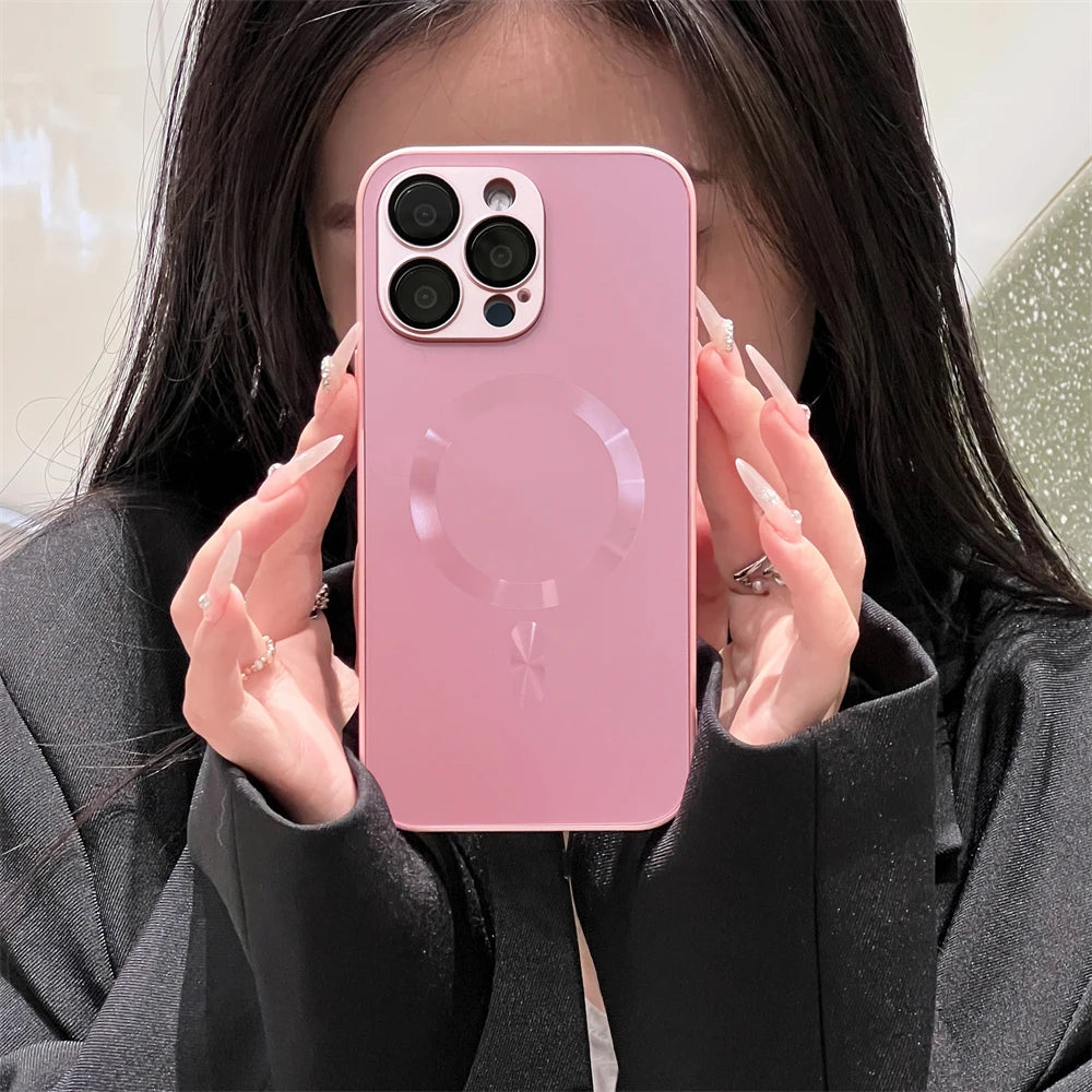 Luxury Matte Phone Case for iPhone, For Magsafe Wireless Charging Phone Case, Shockproof Bumper Cover