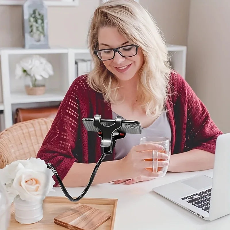 High Quality Phone Stand Holder with Flexible Gooseneck, Adjustable for Office or Home, 360 Rotation