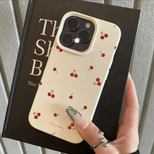 High Quality Silicone Phone Case, Cherry Design, Full Coverage Case, Shockproof resistant