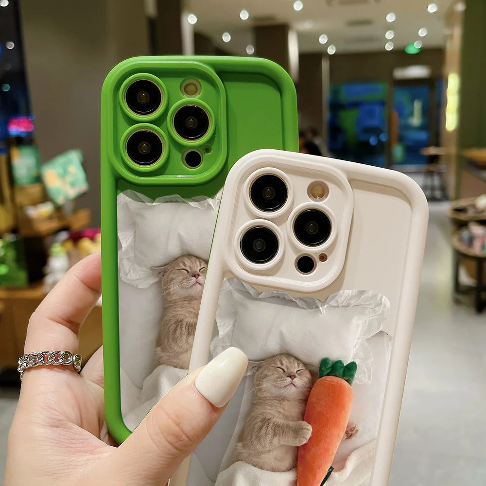 High Quality and Unique Cat Design Case For iPhone, Magsafe Case With Camera Lens Protection, Bumper Cover Phone Case, Soft Silicone Case