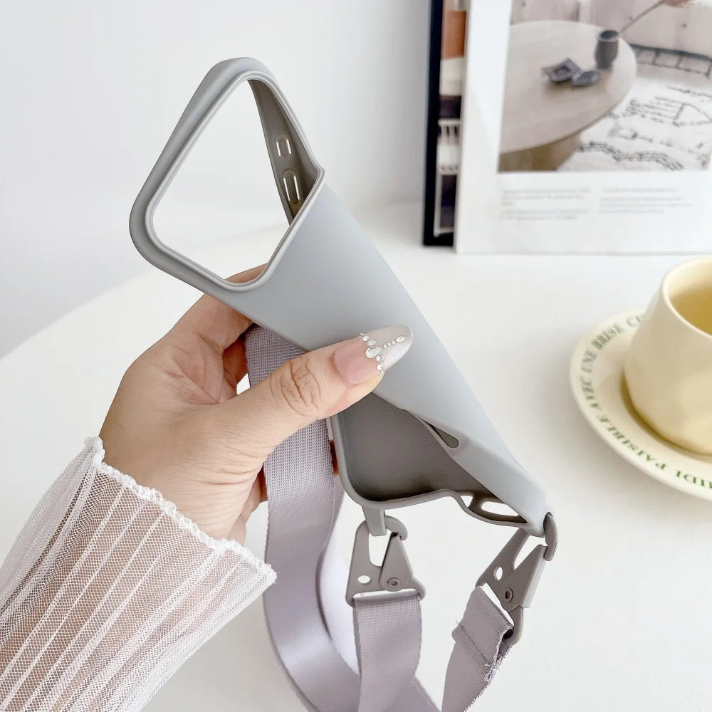 High Quality Silicone Case with Crossbody Strap, Shockproof Cover, Slim Design, Shockproof Resistant Case