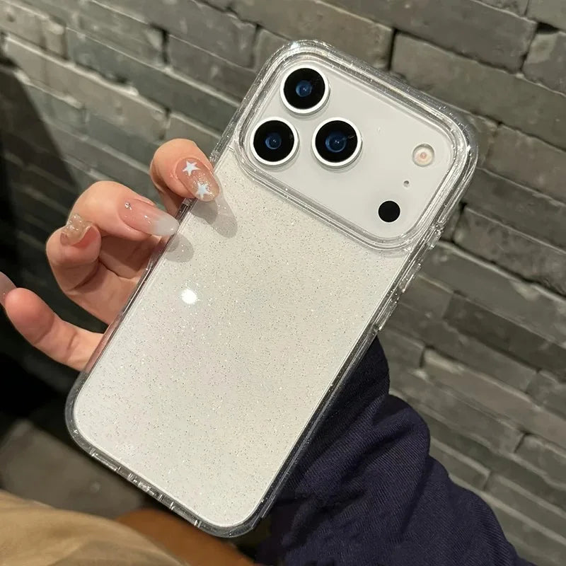 Luxury Glitter Transparent Phone Case For iPhone, Shockproof Resistant Case, Soft and Slim Cover