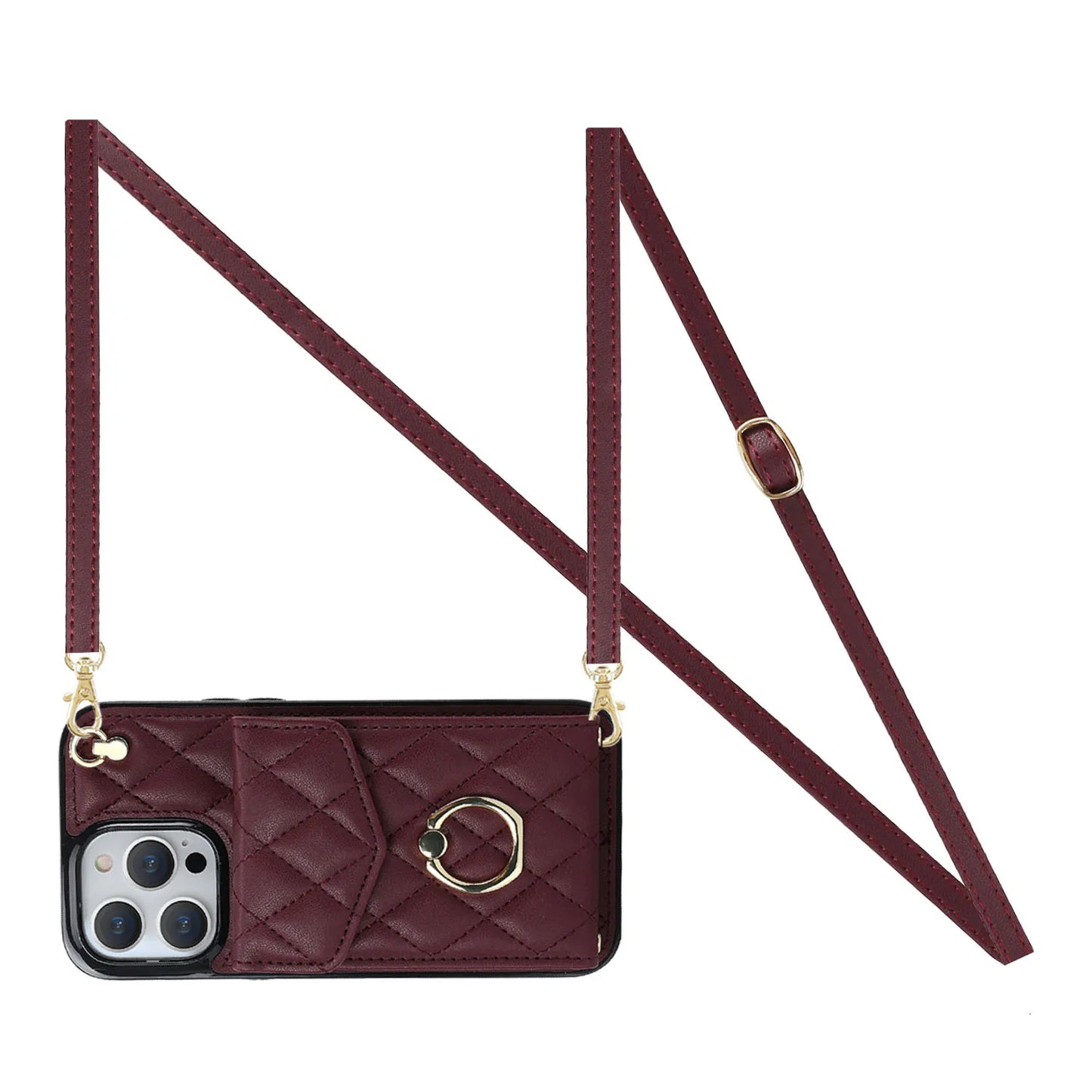 High Quality Crossbody Leather Case for iPhone with Wallet, Premium Leather, All Around Protection Phone Case.