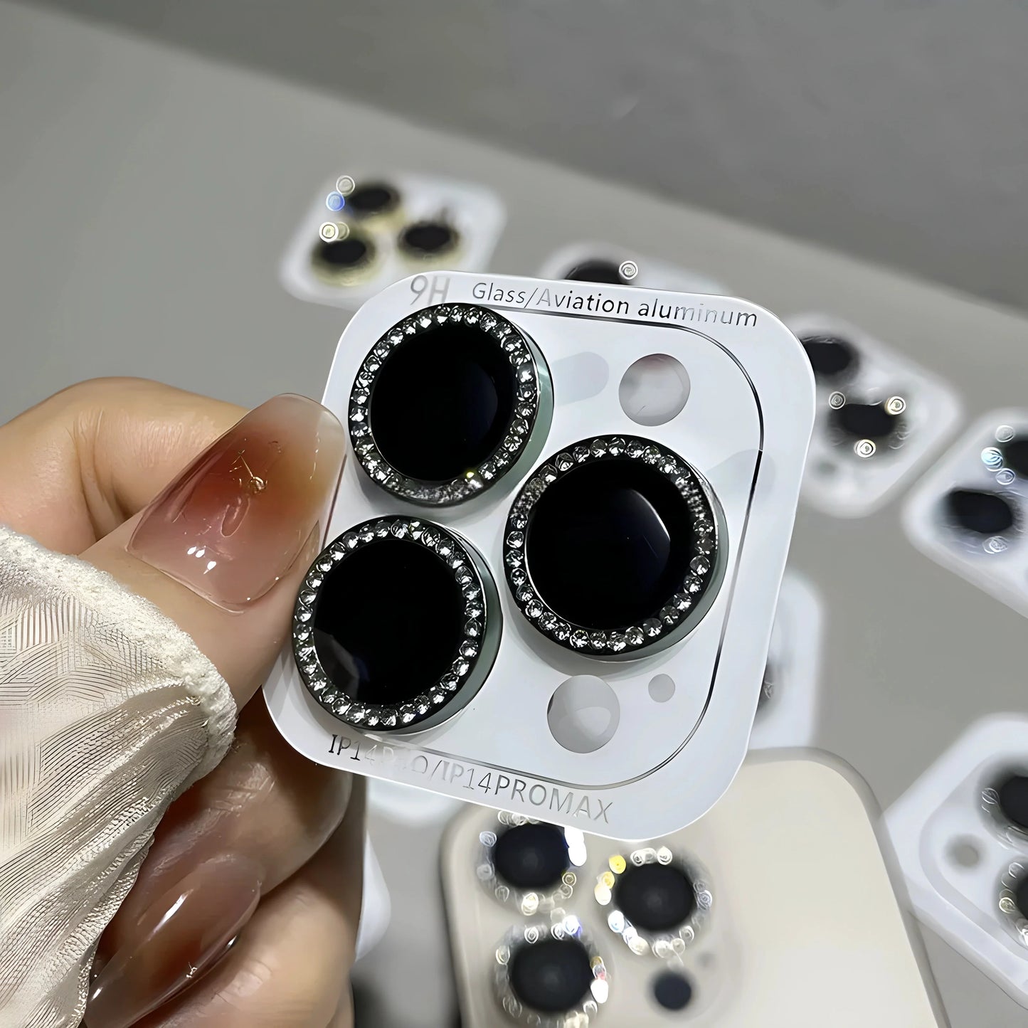 Luxury Diamond Lens Protector For iPhone with Camera Protection Glass.