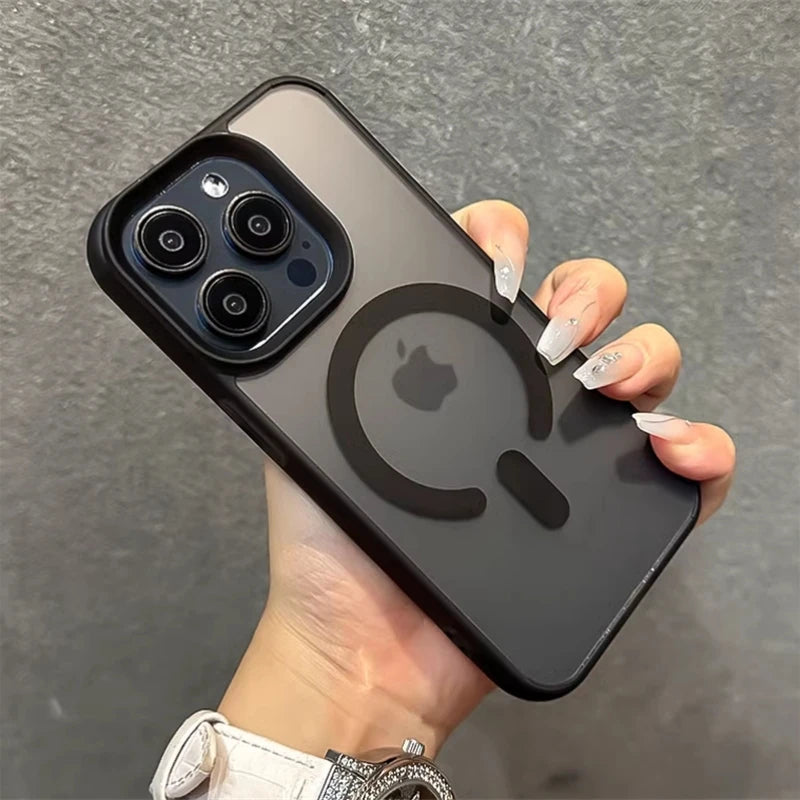 High Quality Translucent Material, For MagSafe Magnetic and Wireless Charging Case For iPhone, Jelly Bumper Shockproof Cover