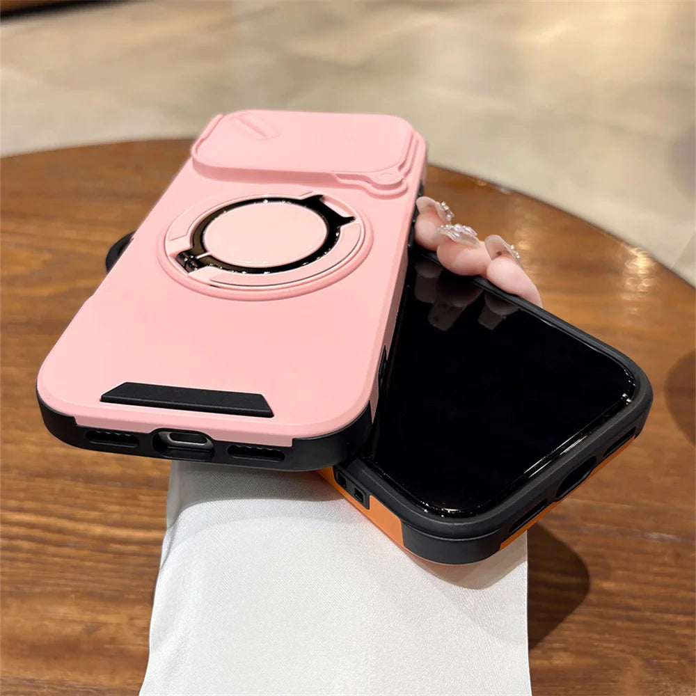Premium Magnetic Stand Phone Case for iPhone, Full Camera Protection, All Around Protection Phone Case, Shockproof Protection Phone Case