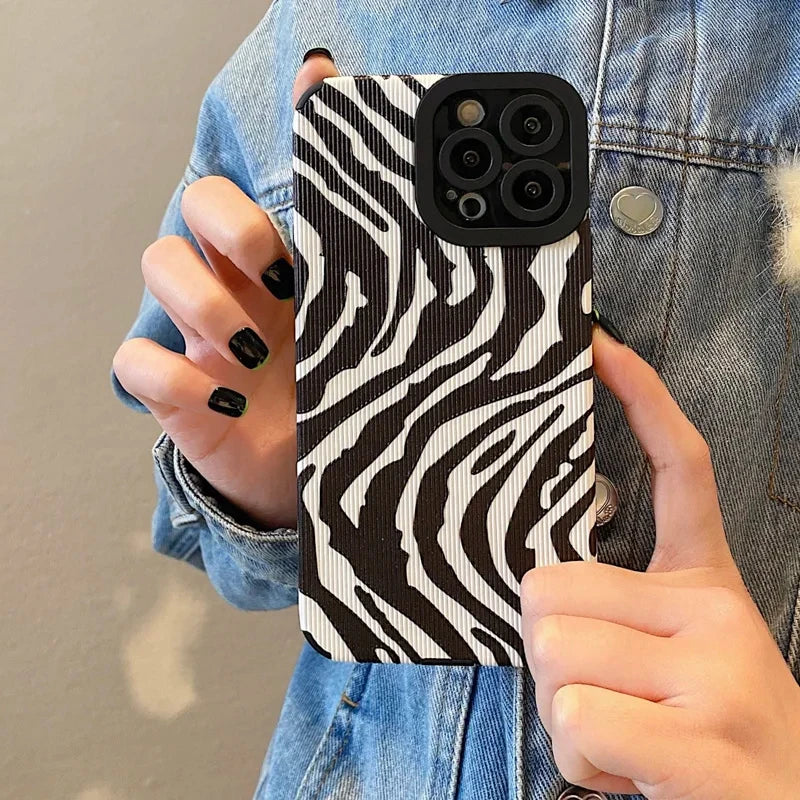 High Quality Silicone, Black and White Zebra Design Case For iPhone, Shockproof Soft Cover