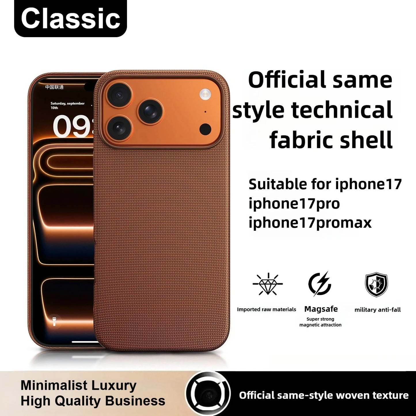 High Quality Technology Woven Case for iPhone, Mag Safe Magnetic and Wireless Charging Phone Case, Shockproof Protection