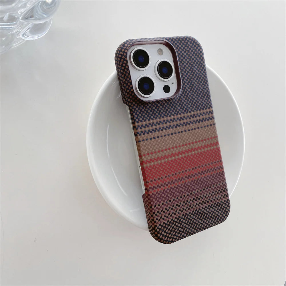 Ultra-Thin Kevlar Aramid Case for your iPhone. MagSafe Ready. Lightweight. Premium Feel.