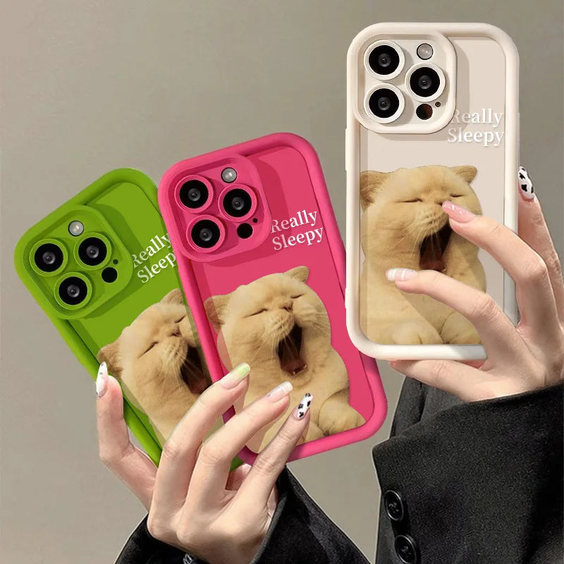 High Quality and Unique Cat Design Case For iPhone, Magsafe Case With Camera Lens Protection, Bumper Cover Phone Case, Soft Silicone Case