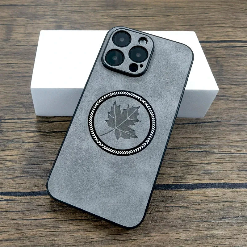 Luxury Leather Case For iPhone, For MagSafe Charging, Full Cover and Camera Lens Protection