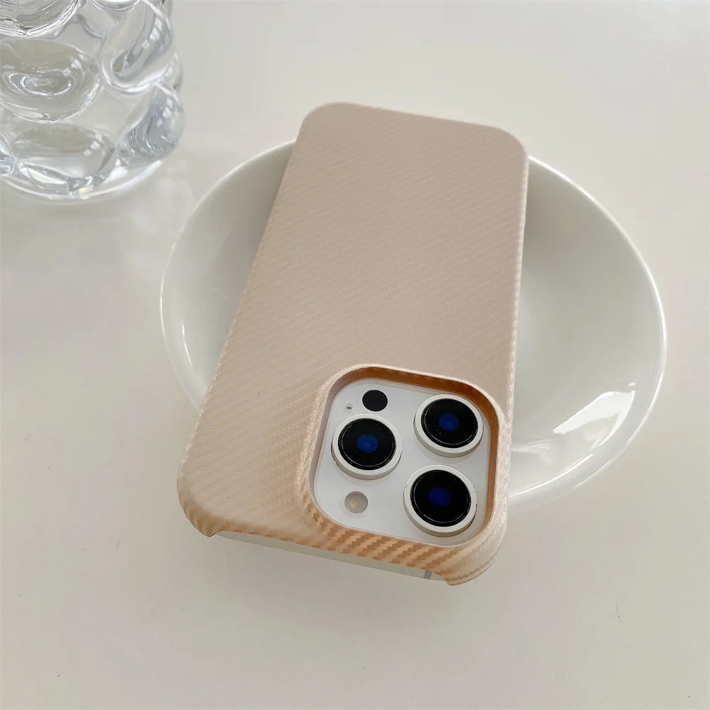 Ultra-Thin Kevlar Aramid Case for your iPhone. MagSafe Ready. Lightweight. Premium Feel.