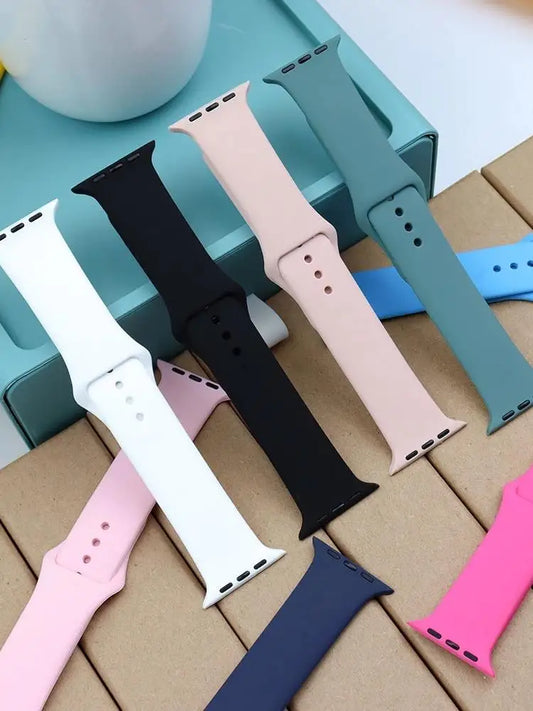 High Quality Silicone Strap For Apple Watch Series 38MM, 40MM, 41MM, 42MM, 44MM, 45MM, 49MM