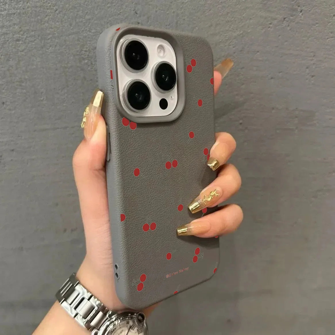 High Quality Silicone Phone Case, Cherry Design, Full Coverage Case, Shockproof Resistant