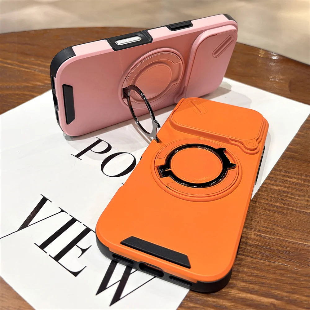 Premium Magnetic Stand Phone Case for iPhone, Full Camera Protection, All Around Protection Phone Case, Shockproof Protection Phone Case