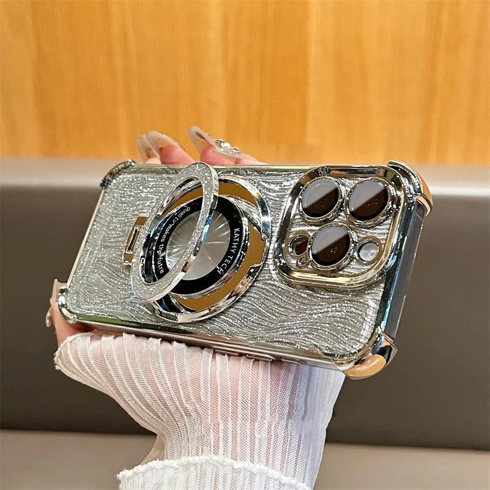 Luxury Glitter iPhone Case with Magsafe, High Quality Phone Holder, Shockproof Resistant and Anti-Scratch Material