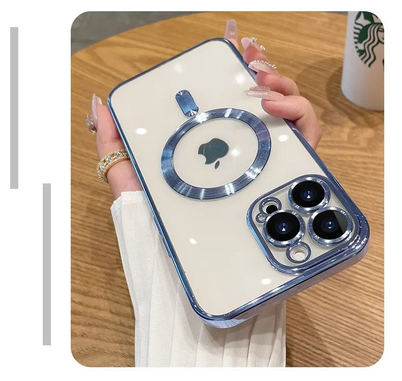 High Quality Silicone, Magnetic Case For MagSafe For iPhone, Clear and Soft Silicone, Wireless Charging Cover