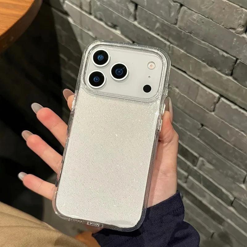 Luxury Glitter Transparent Phone Case For iPhone, Shockproof Resistant Case, Soft and Slim Cover