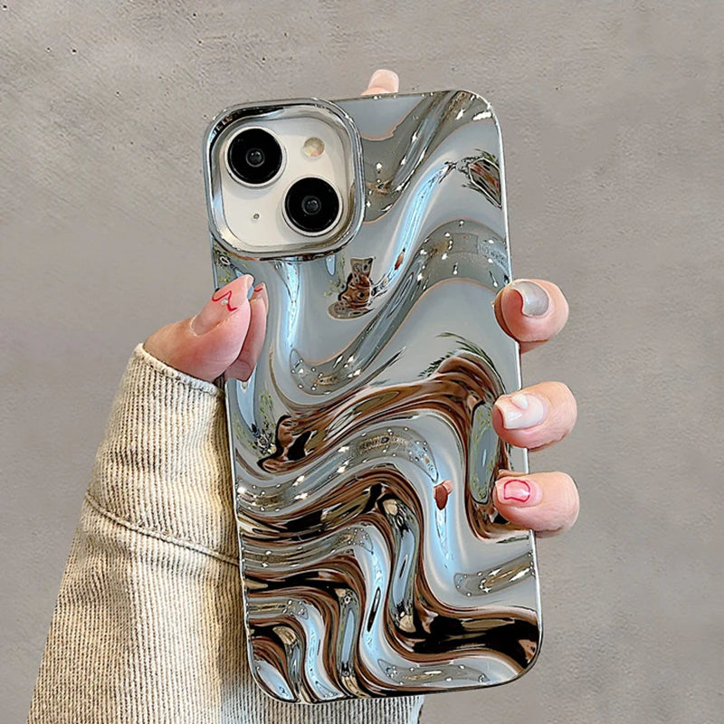Luxury 3D Wave Case For iPhone, Soft Shockproof Back Cover, All Around Protection