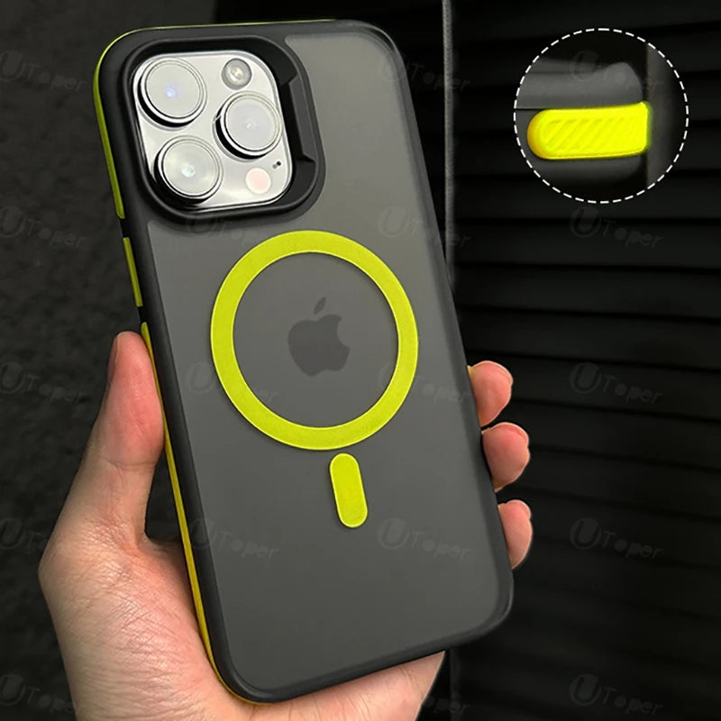 High Quality Translucent Silicone, Magnetic Phone Case For iPhone, Shockproof Bumper Cover, All Around Protection