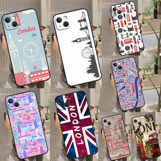 High Quality London and Great Britain Flag Image Cover Case For iPhone, Premium Silicone Material, Camera Protection and Anti-Fingerprint Case