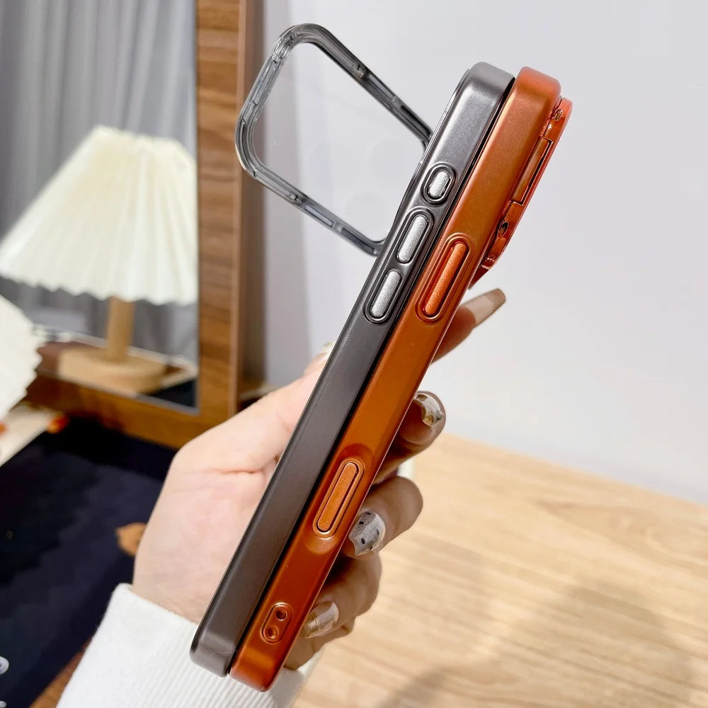 High Quality iPhone 17 Case with Camera Stand Holder, Clear Phone Case, Ultra Slim iPhone Case, Shockproof Cover
