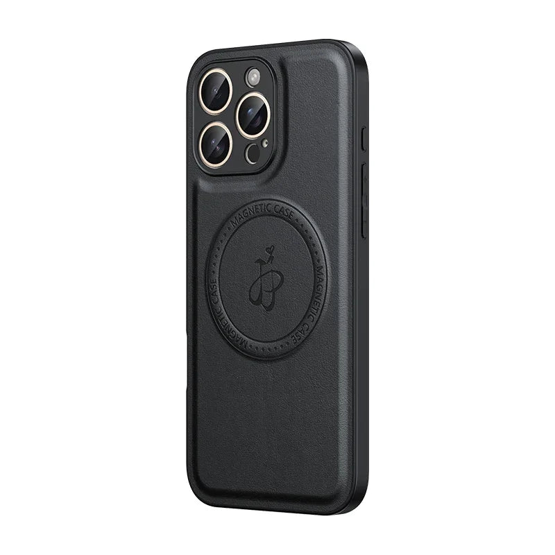 Premium Leather Magnetic Case for iPhone for Mag Safe Wireless Charging Case, Shockproof Resistant Case