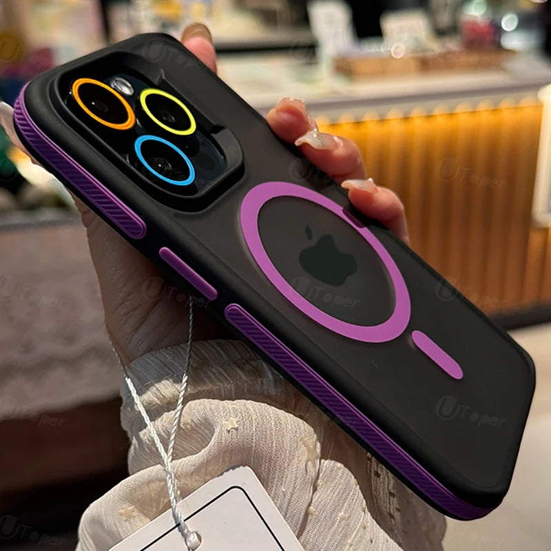 High Quality Translucent Silicone, Magnetic Phone Case For iPhone, Shockproof Bumper Cover, All Around Protection
