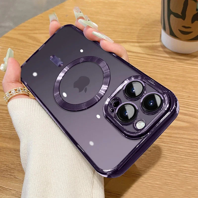 High Quality Silicone, Magnetic Case For MagSafe For iPhone, Clear and Soft Silicone, Wireless Charging Cover