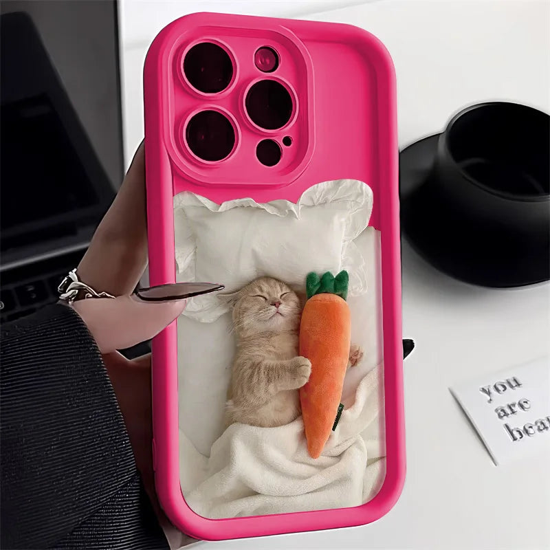 High Quality and Unique Cat Design Case For iPhone, Magsafe Case With Camera Lens Protection, Bumper Cover Phone Case, Soft Silicone Case