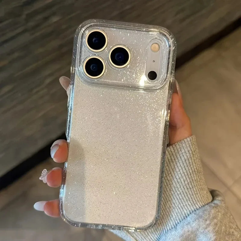 Luxury Glitter Transparent Phone Case For iPhone, Shockproof Resistant Case, Soft and Slim Cover