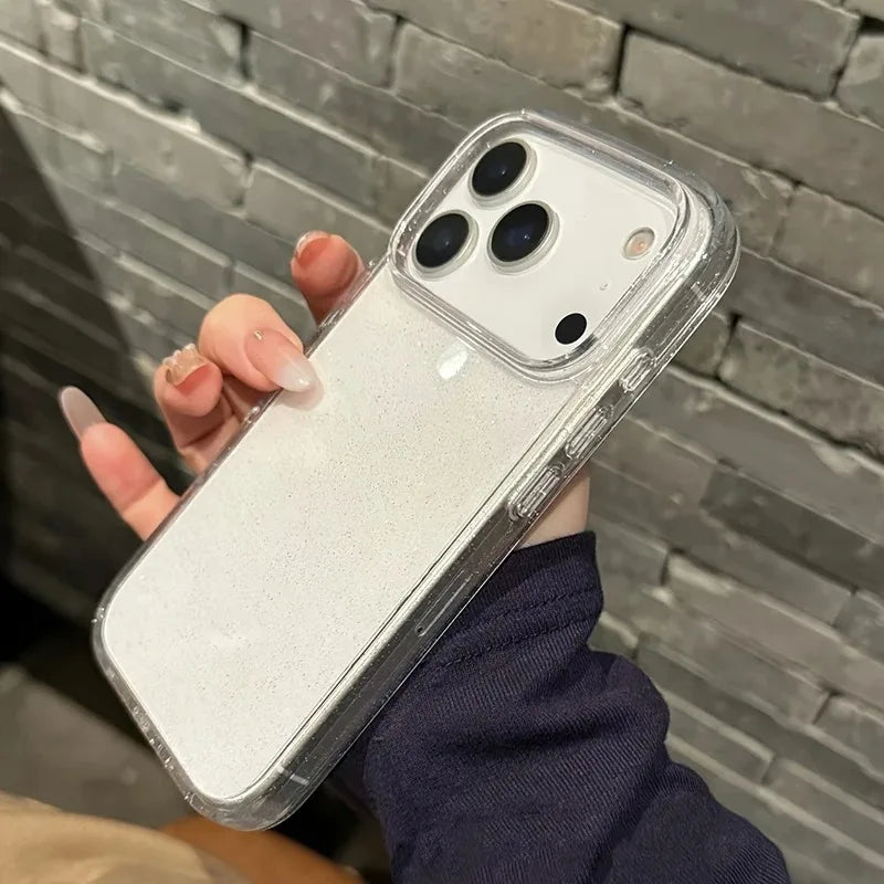Luxury Glitter Transparent Phone Case For iPhone, Shockproof Resistant Case, Soft and Slim Cover