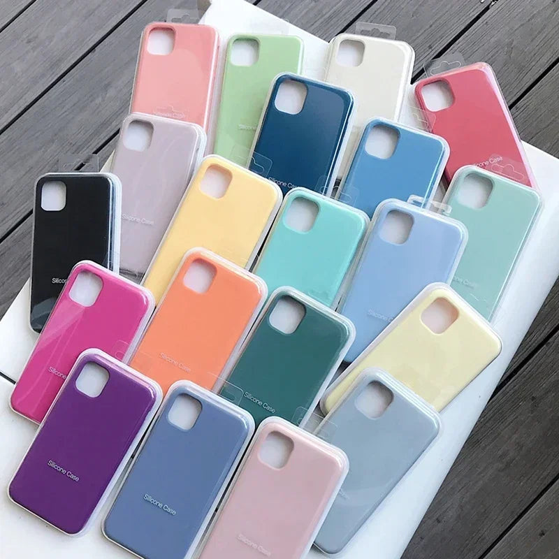 Premium Silicone Cases For iPhone 16 14 15 13 12 Pro, High Quality Material, Shockproof Resistant, Anti-Scratch and Anti-Fingerprint