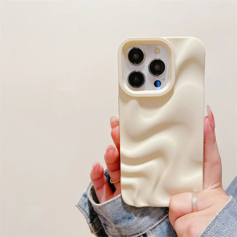 Luxury 3D Wave Case For iPhone, Soft Shockproof Back Cover, All Around Protection