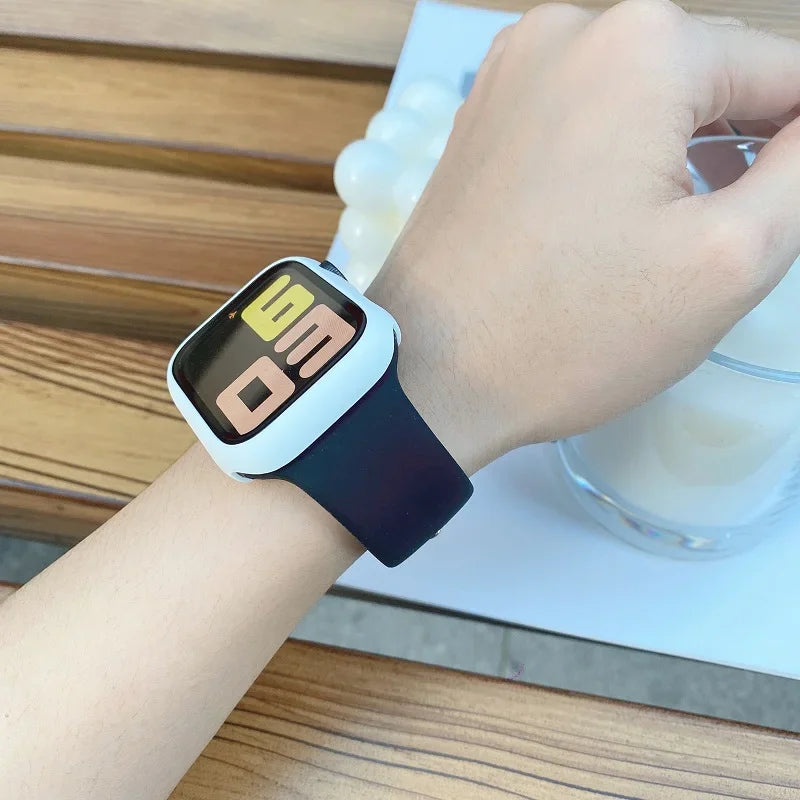 High Quality Silicone Strap For Apple Watch, 44mm 45mm 40mm 41mm 42-38mm 45 mm and series 8 7 6 5 4 3 SE 9 Ultra 2 49mm