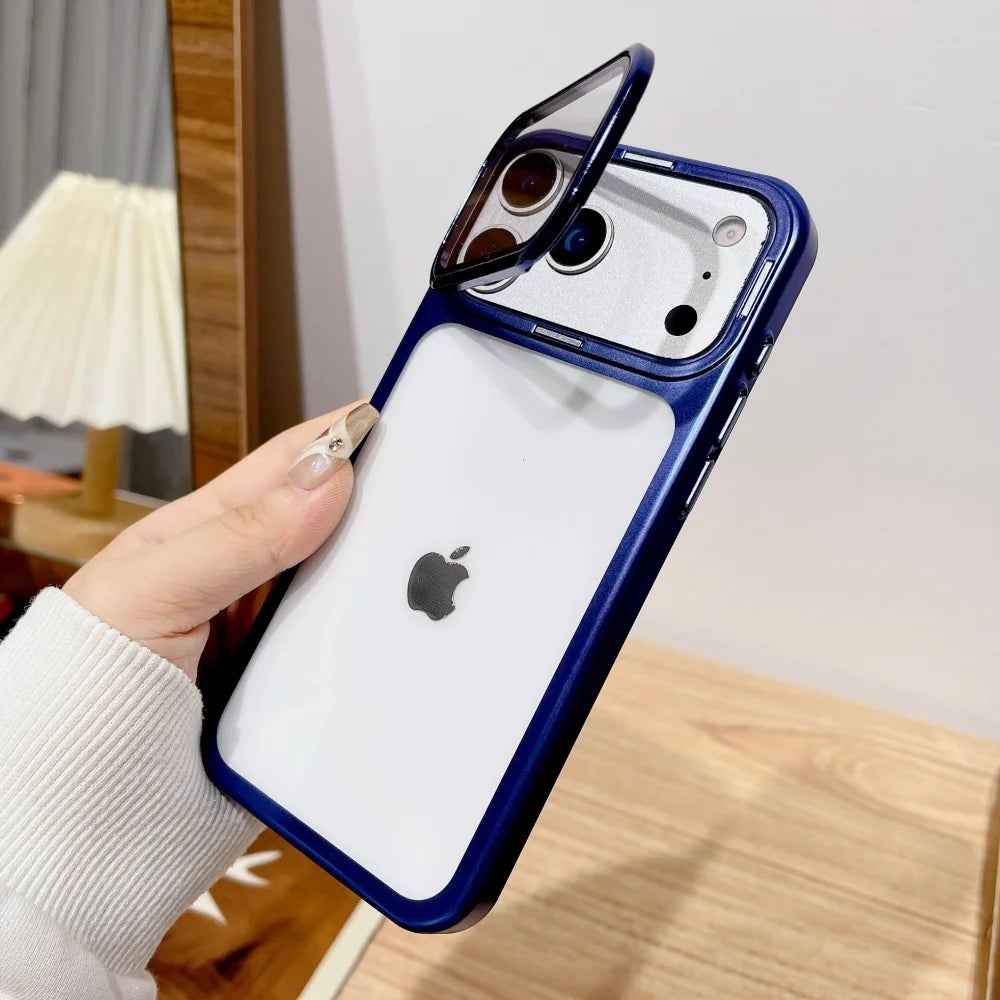 High Quality iPhone 17 Case with Camera Stand Holder, Clear Phone Case, Ultra Slim iPhone Case, Shockproof Cover