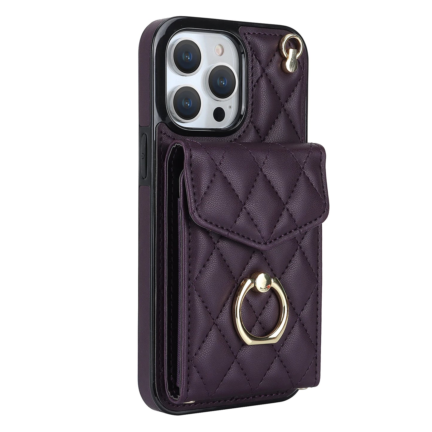 High Quality Crossbody Leather Case for iPhone with Wallet, Premium Leather, All Around Protection Phone Case.