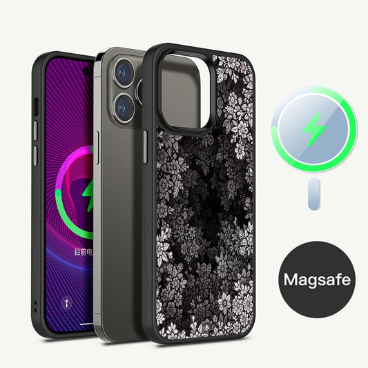 Unique Flower Design Phone Case  for iPhone, Mag Safe Magnetic Wireless Charge Case For iPhone