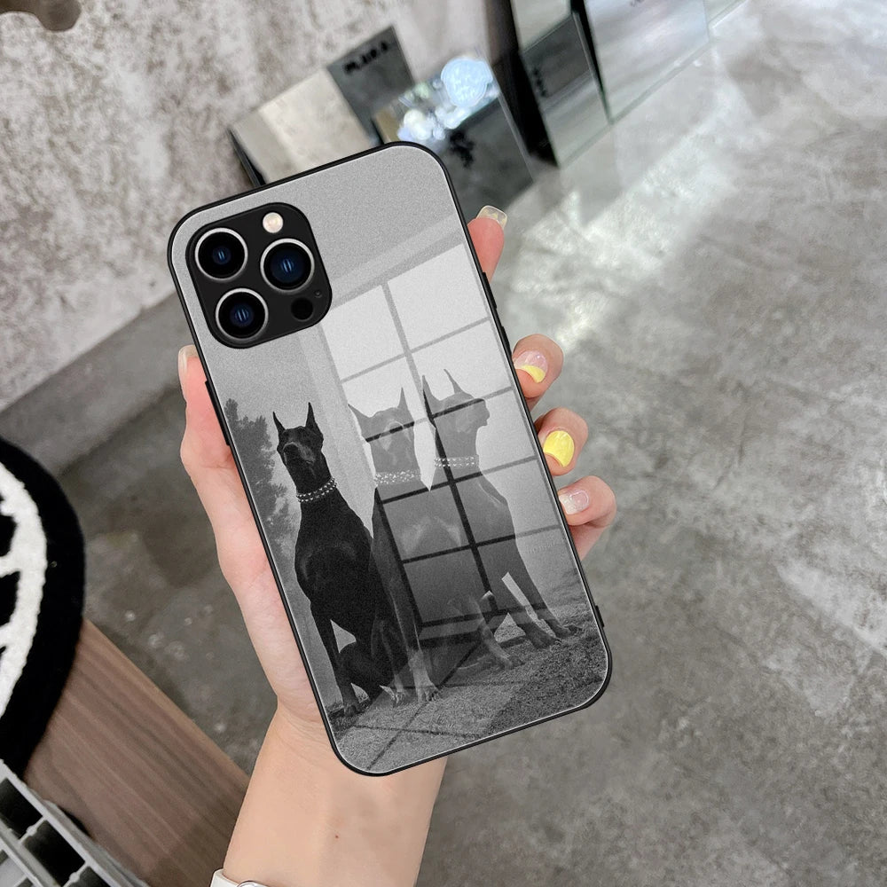 High Quality Dog Design Glass iPhone Case, Magsafe With Camera Lens Protection, Unique and Elegant Design, Full Coverage Case