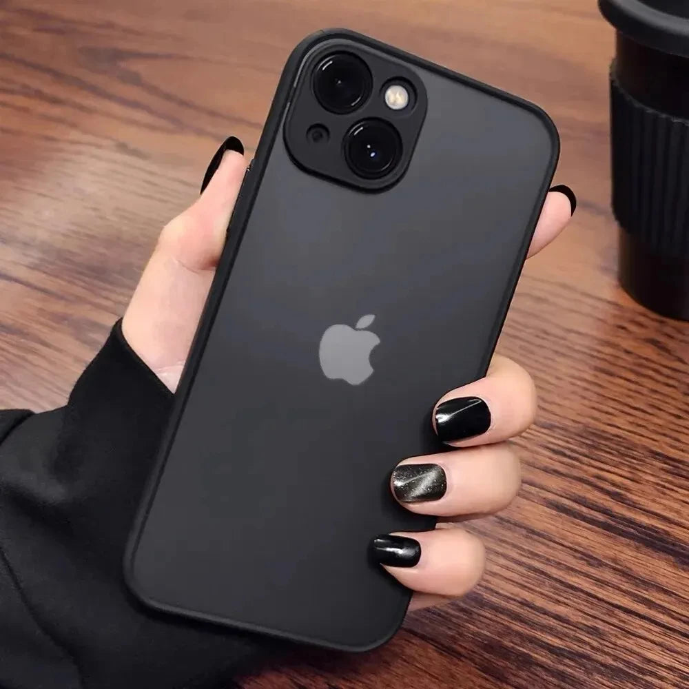 High Quality Shockproof Matte Case For iPhone 16 15 14 Plus 13 11 12 Pro Max, Luxury Silicone Bumper with Clear Back Cover and Unique Color