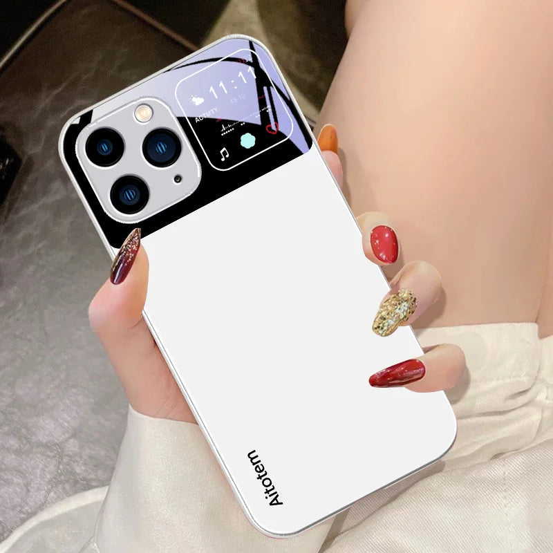 High Quality Black Tempered Glass Phone Case For iPhone, All Around Protection Phone Case, Unique Design