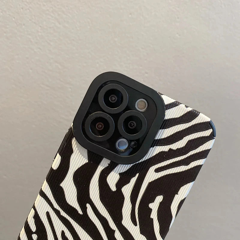 High Quality Silicone, Black and White Zebra Design Case For iPhone, Shockproof Soft Cover