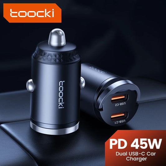 High Quality Car Charger, 45W Power, Fast Charging, USB C, Charger Adapter For iPhone