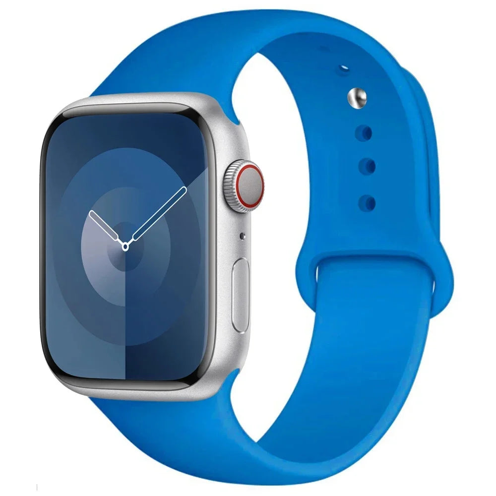 High Quality Silicone Strap For Apple Watch, 44mm 45mm 40mm 41mm 42-38mm 45 mm and series 8 7 6 5 4 3 SE 9 Ultra 2 49mm